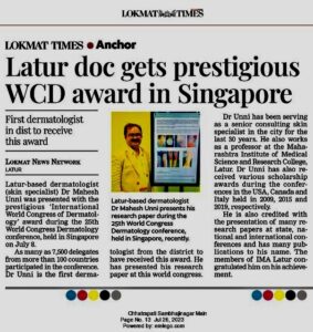 Awarded in Singapore Lokmat Times news